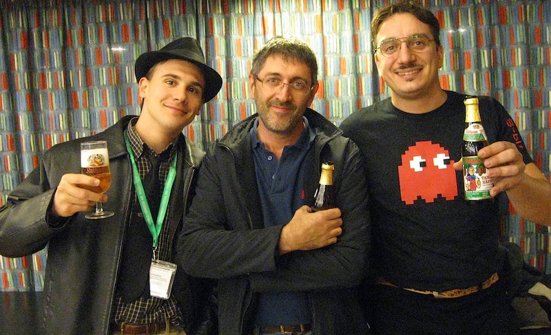 Il brindisi c'è stato davvero !!! Da sn. Tommaso, Italo e Giorgio (Trossingen 2009)